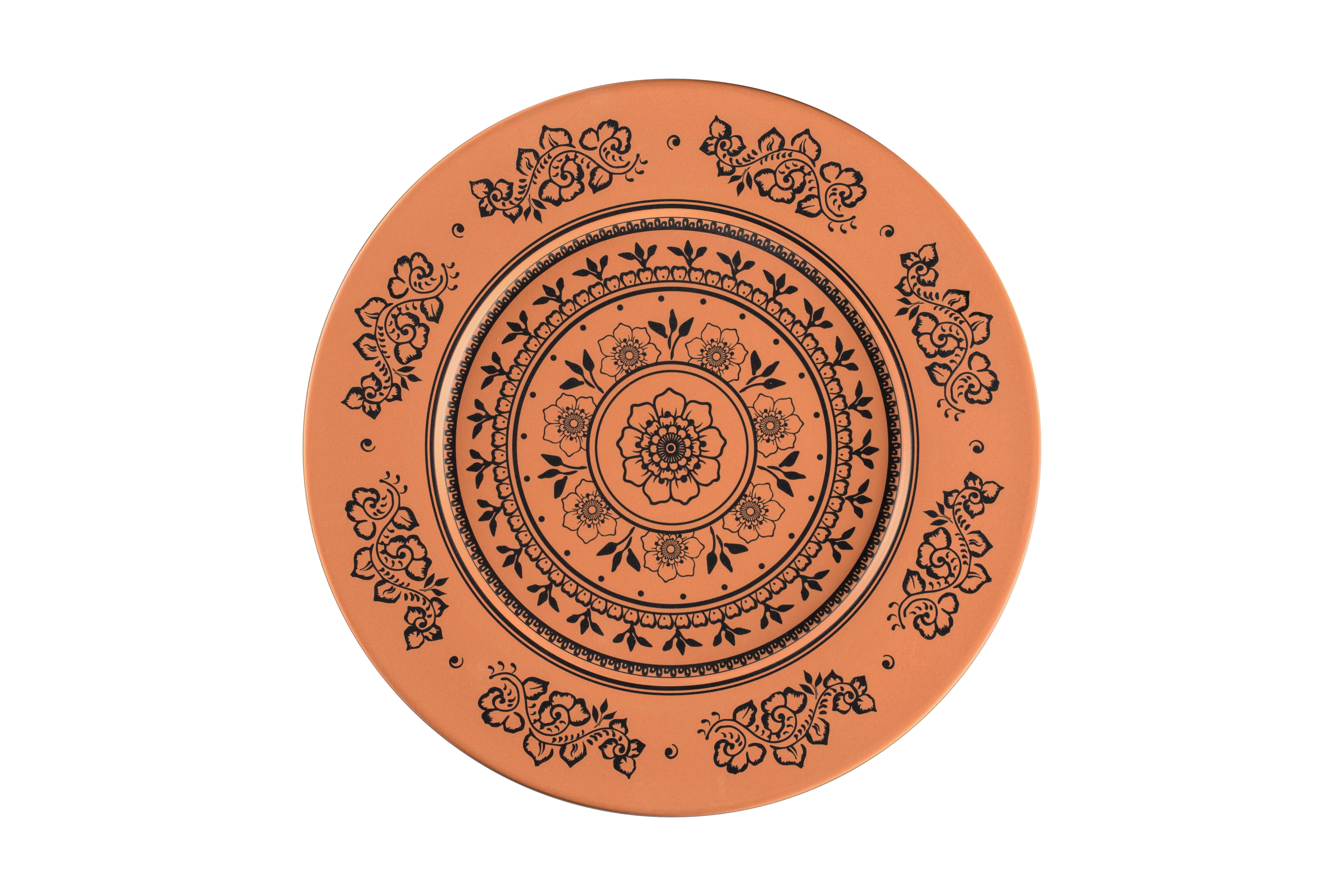 Teller flach Ø32,5cm H2,5cm TERO ALEXANDRIA decorated terracotta