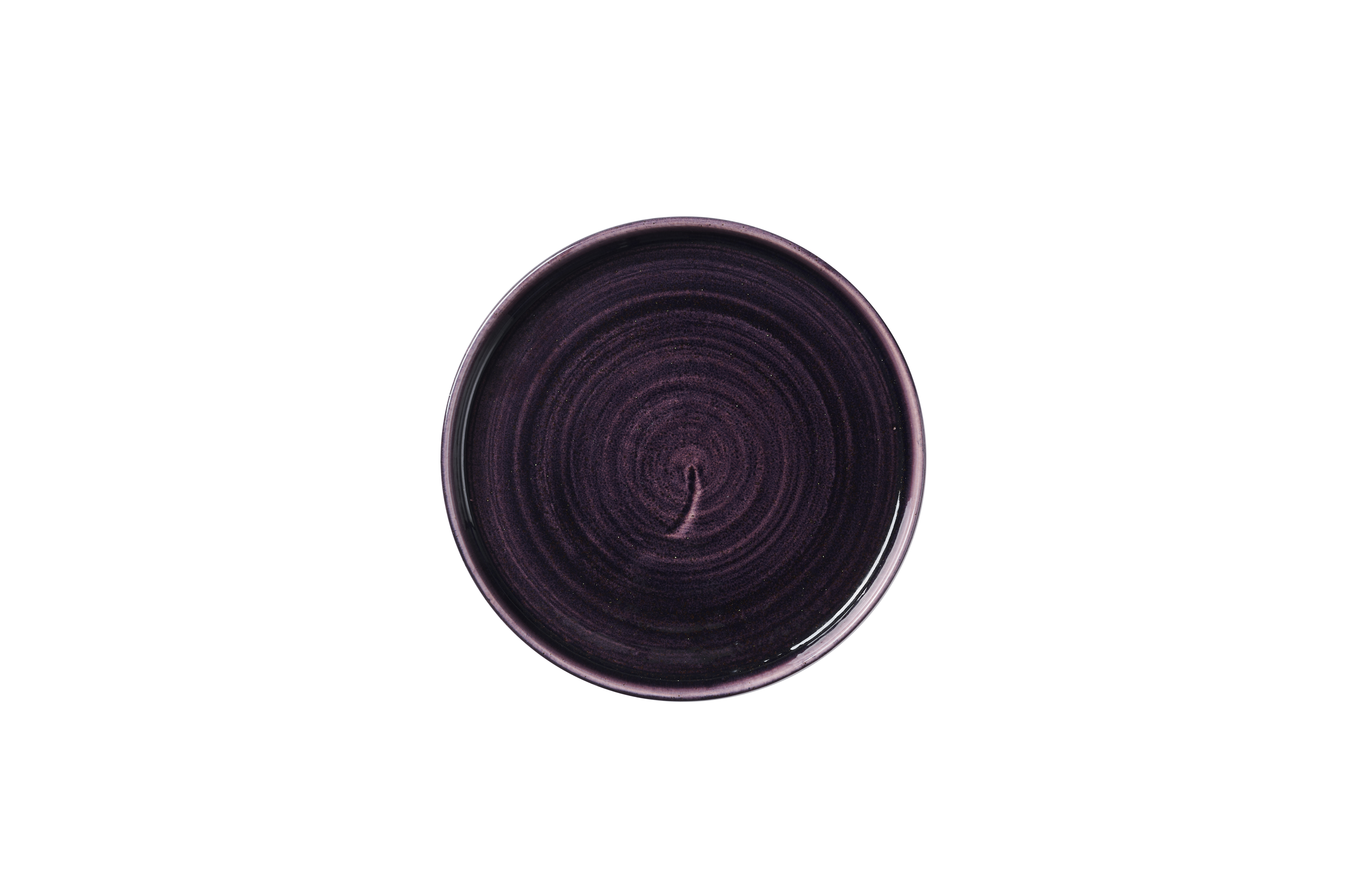 Teller flach walled 21cm STONECAST PATINA deep purple