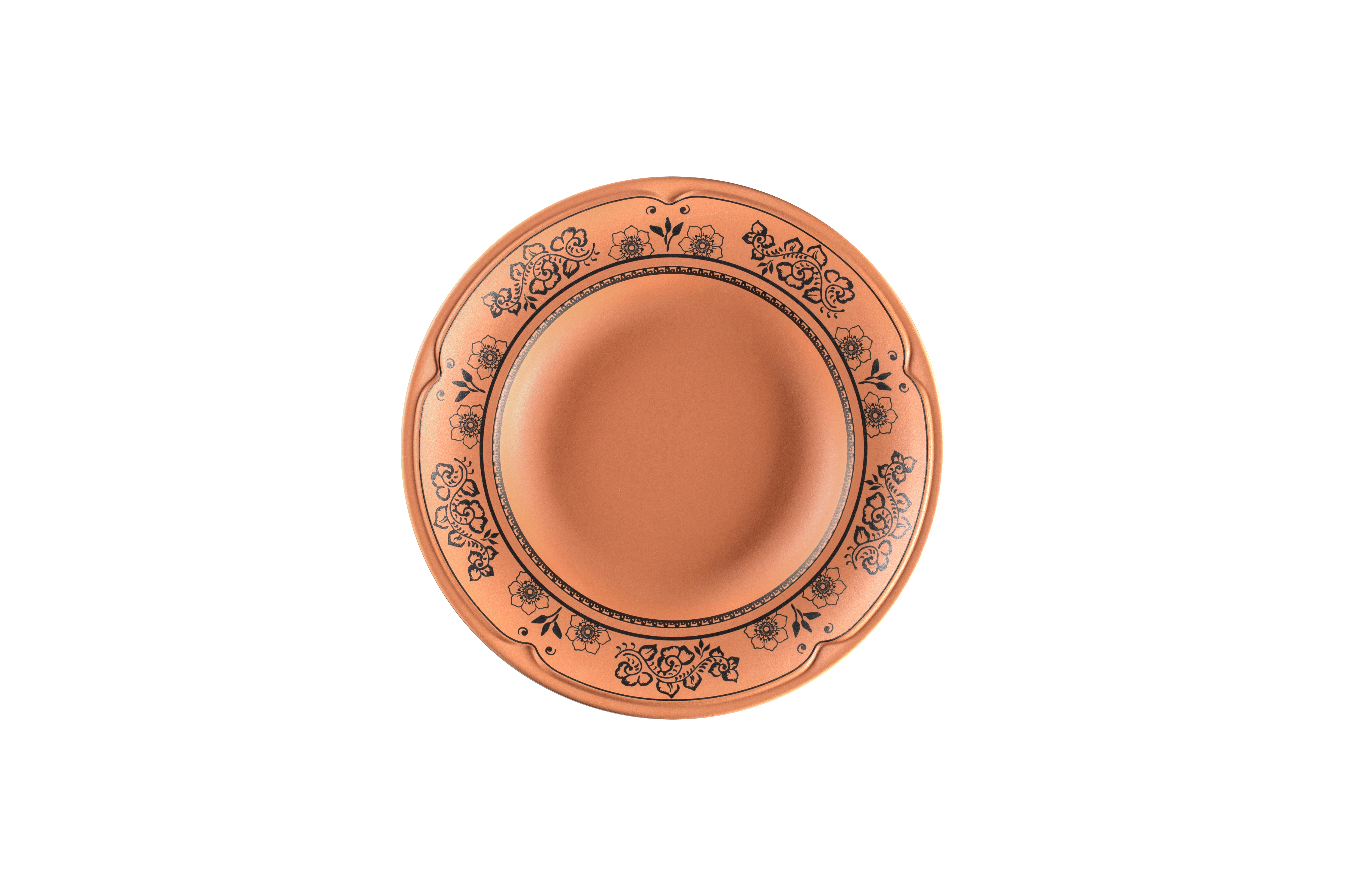 Teller tief Ø23,8cm H3,8cm 0,26L TERO ALEXANDRIA decorated terracotta
