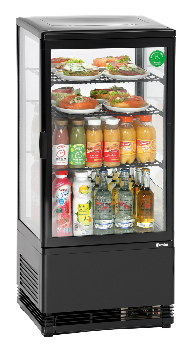 Mini-Kühlvitrine 78L schwarz