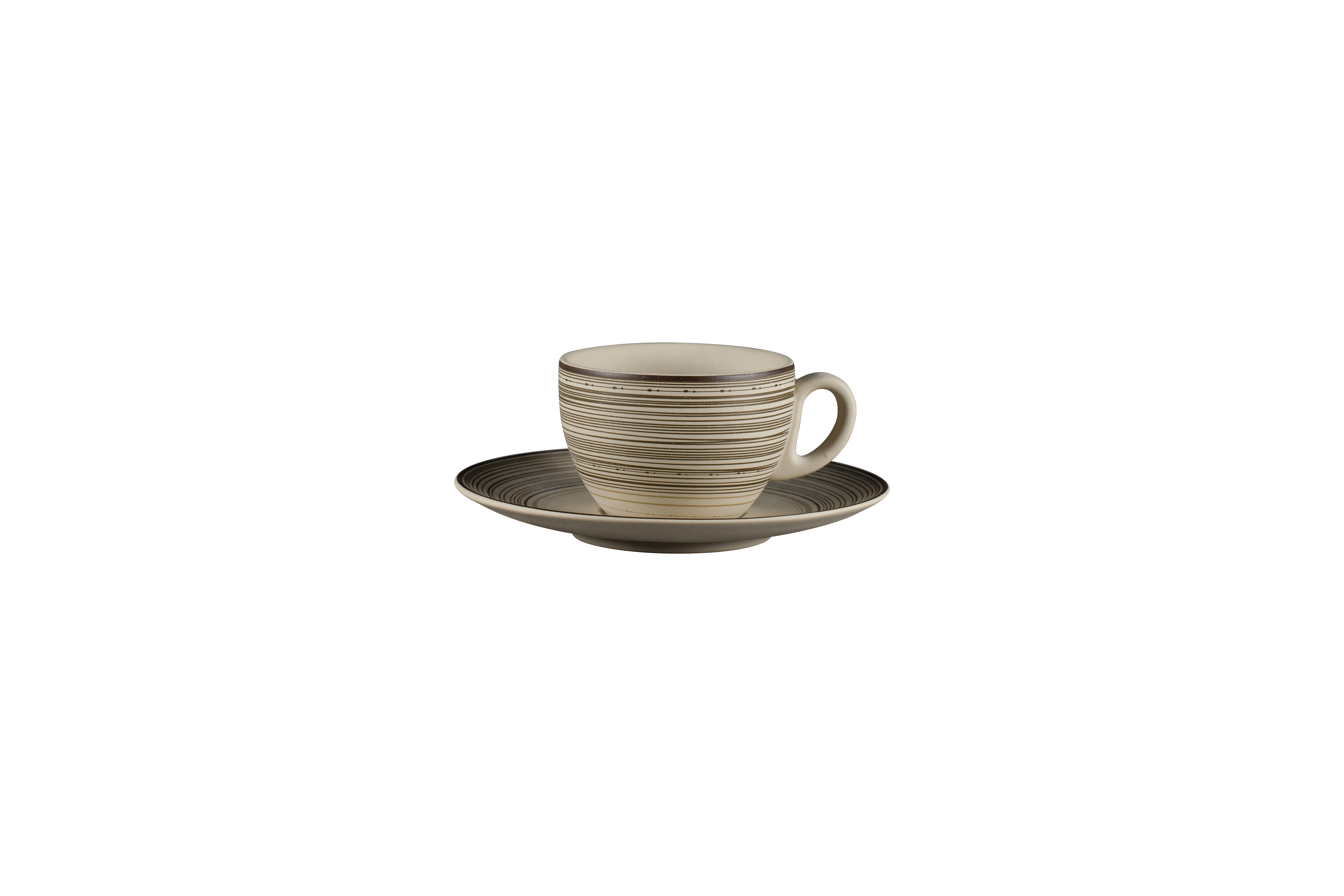 Milchkaffeeuntertasse Ø17cm H2cm ARGILA LARISSA decorated grey