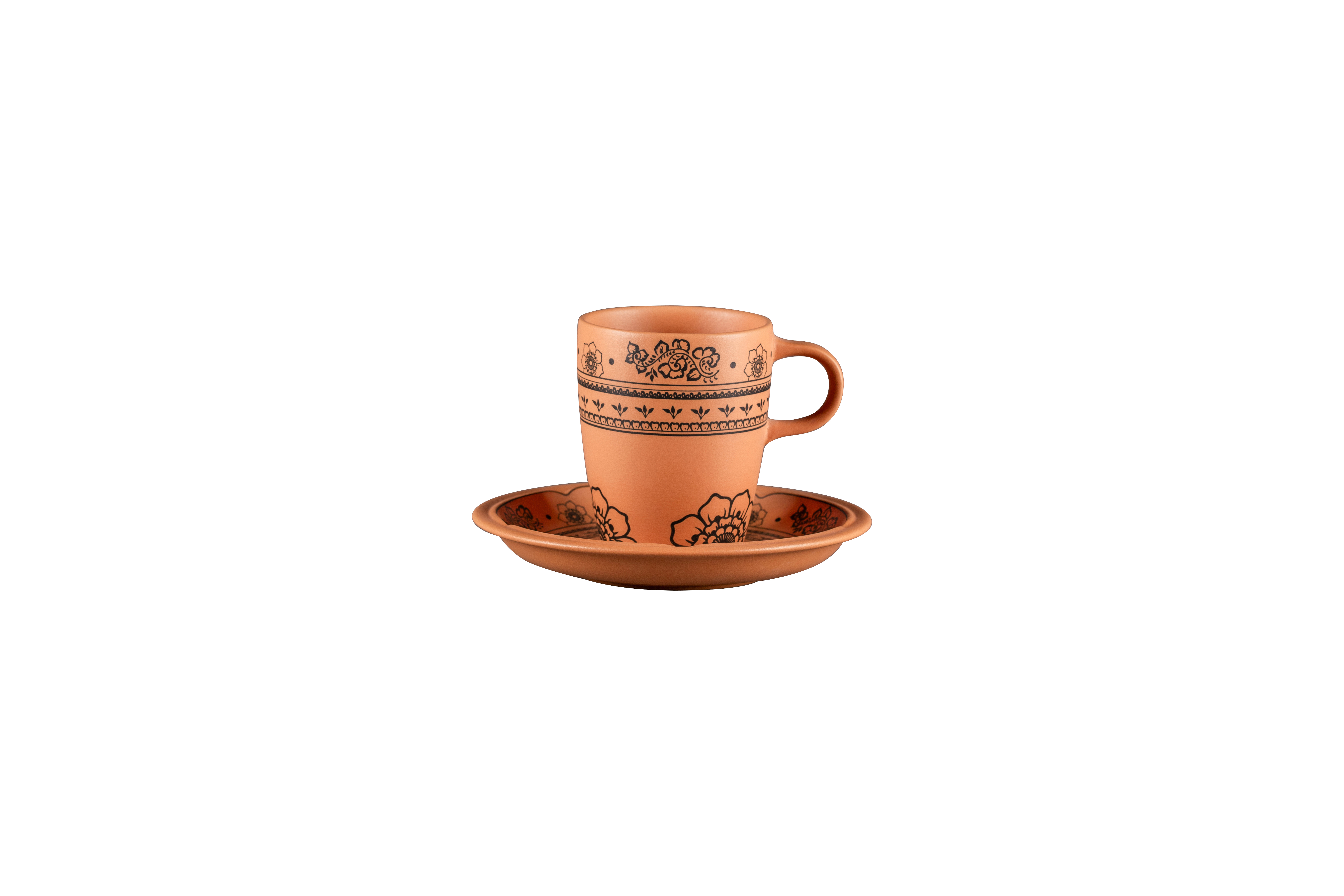 Kaffeetasse Ø7,3cm H9,2cm 0,23L TERO ALEXANDRIA decorated terracotta