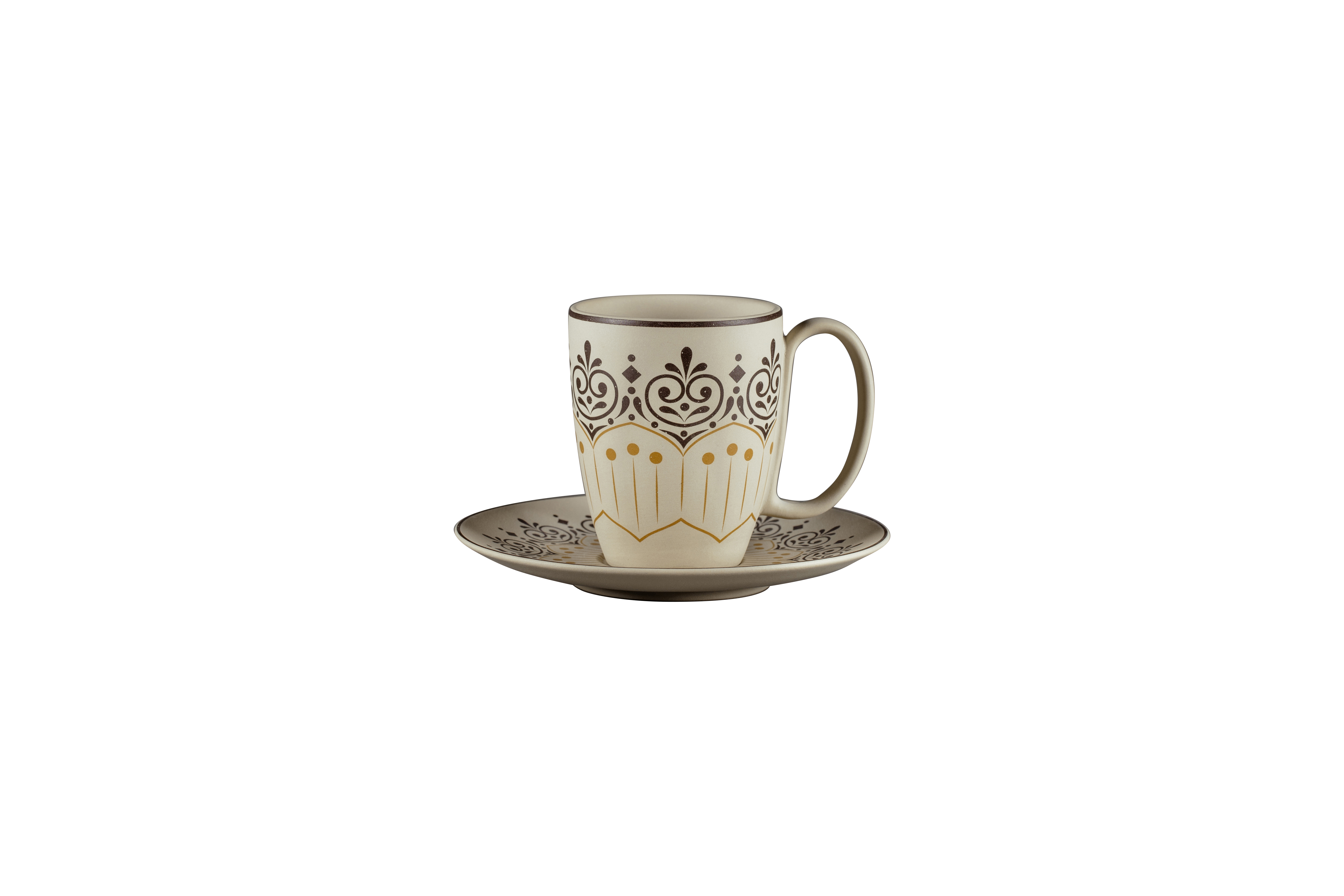 Kaffeebecher Ø8cm H10,1cm 0,3L ARGILA CARTAGENA decorated grey