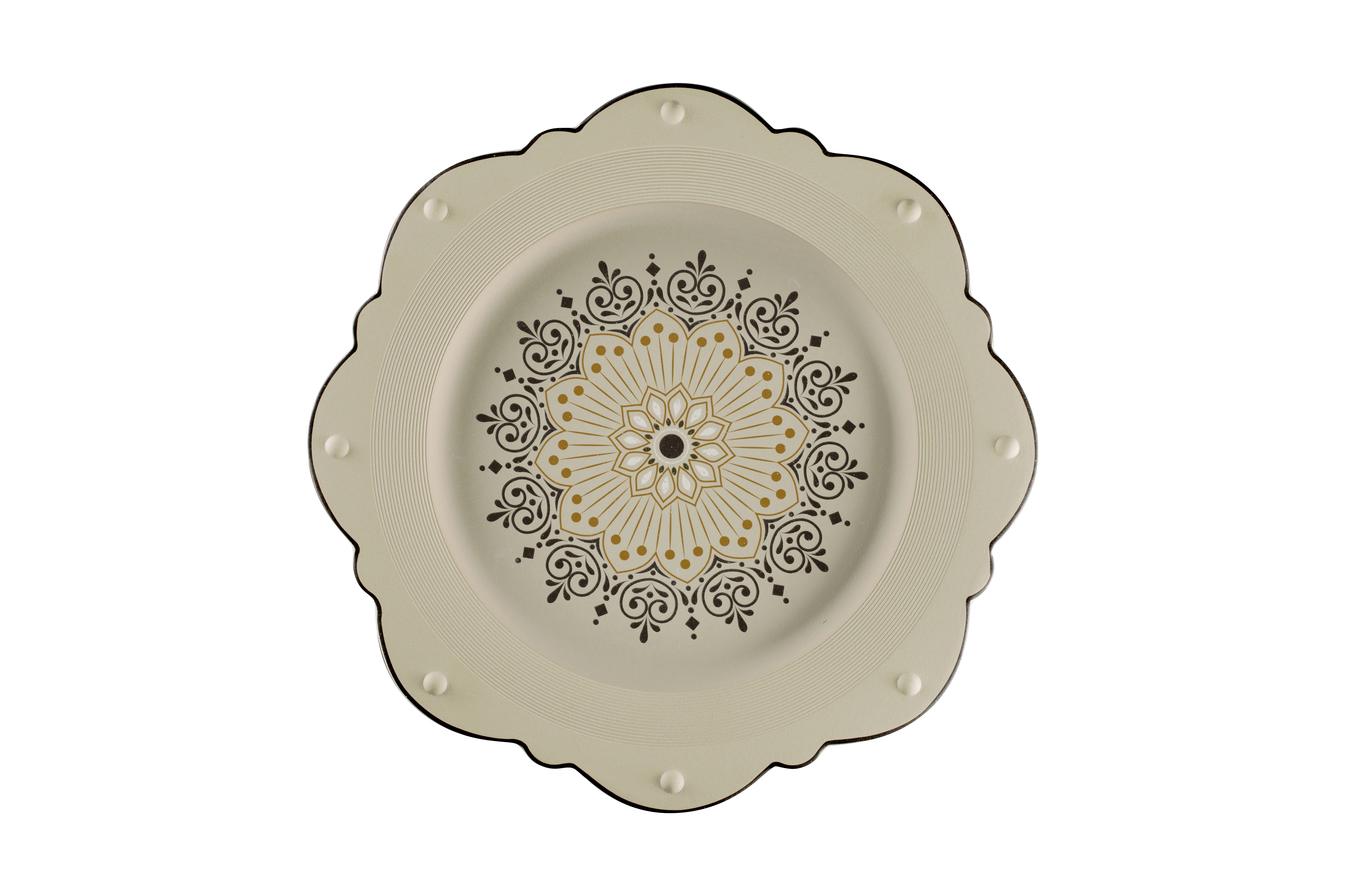 Teller festoniert Ø33,1cm H2,4cm ARGILA CARTAGENA decorated grey