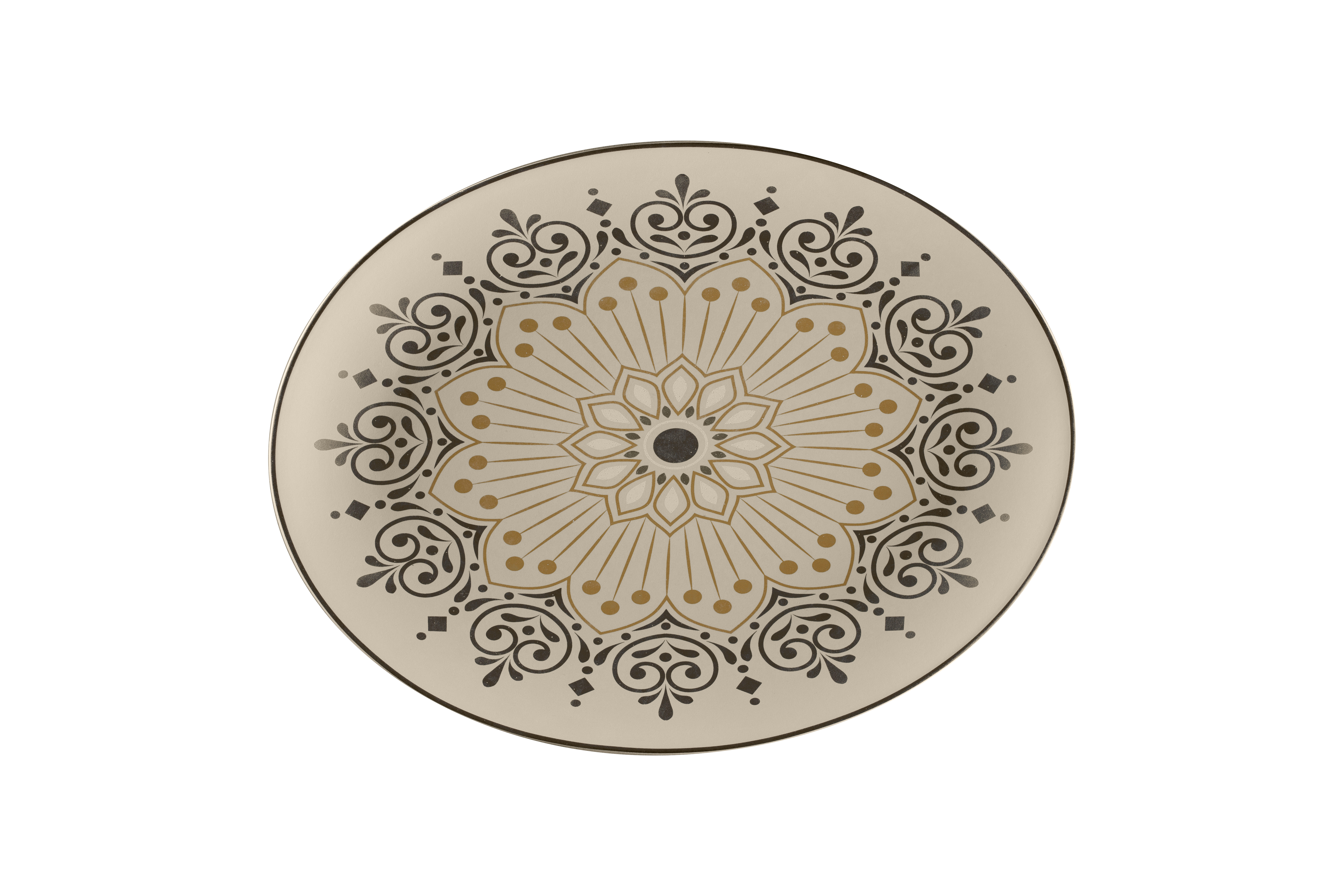 Platte oval 36x27x3,5cm ARGILA CARTAGENA decorated grey