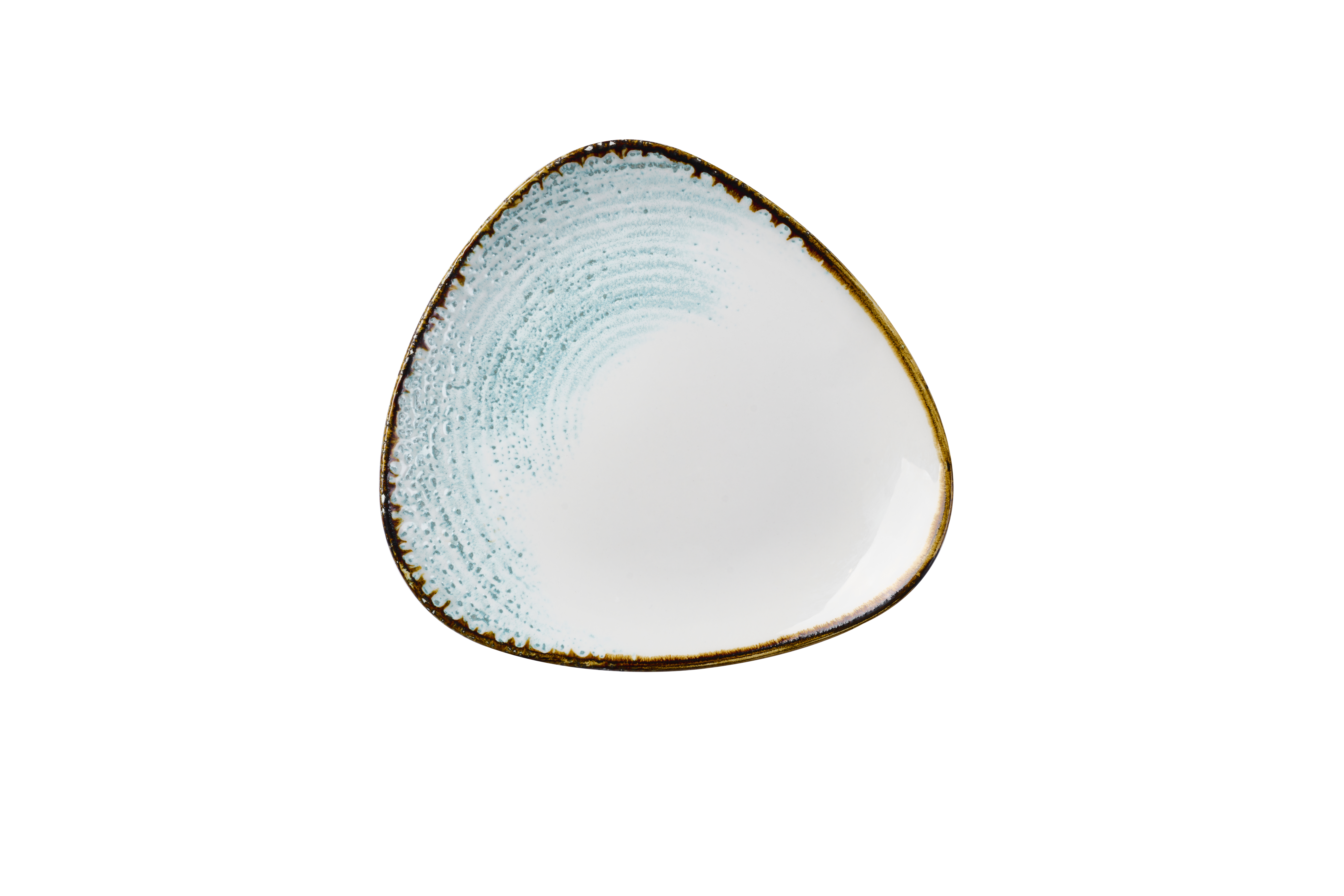 Teller flach dreieckig 22,9cm HOMESPUN aquamarine