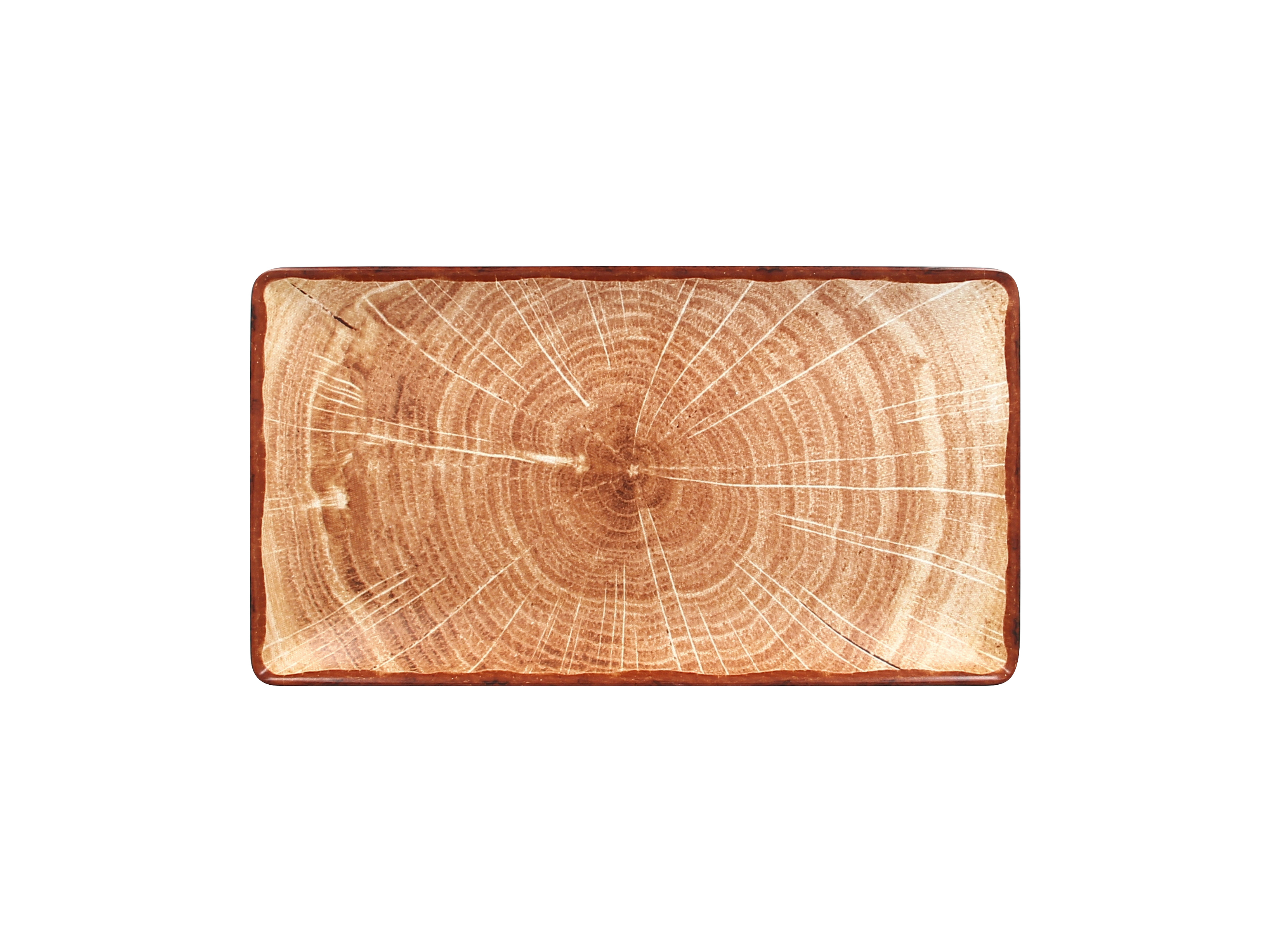 Teller eckig 33,5x18,1x2,7cm FUSION WOODART timber-brown