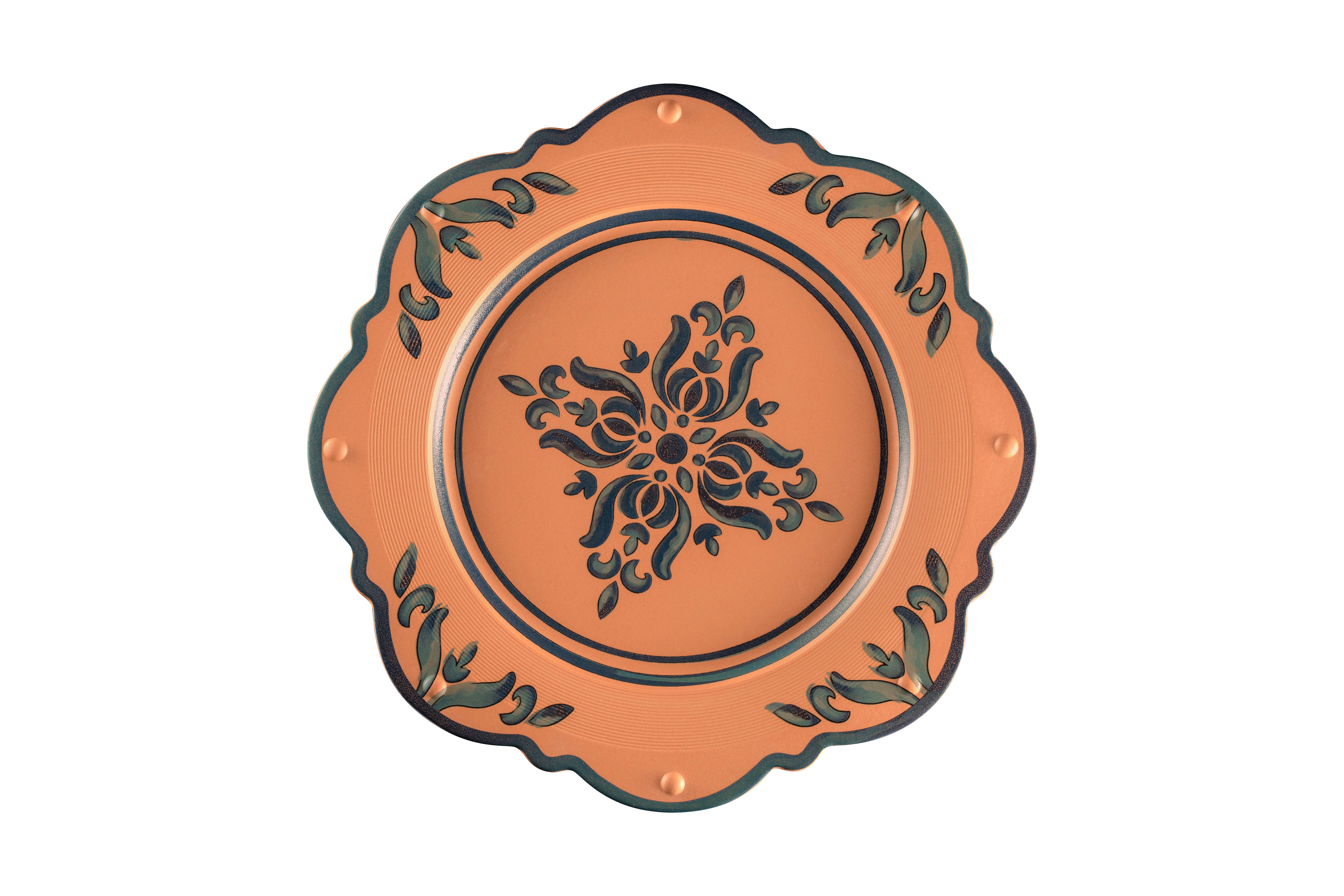 Teller festoniert Ø33,1cm H2,4cm TERO OSTIA decorated terracotta