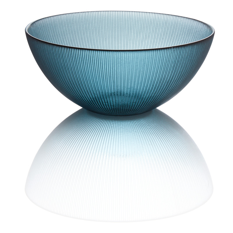 Glas Schale L H10,5cm STYLE LIGHTS blaugrün