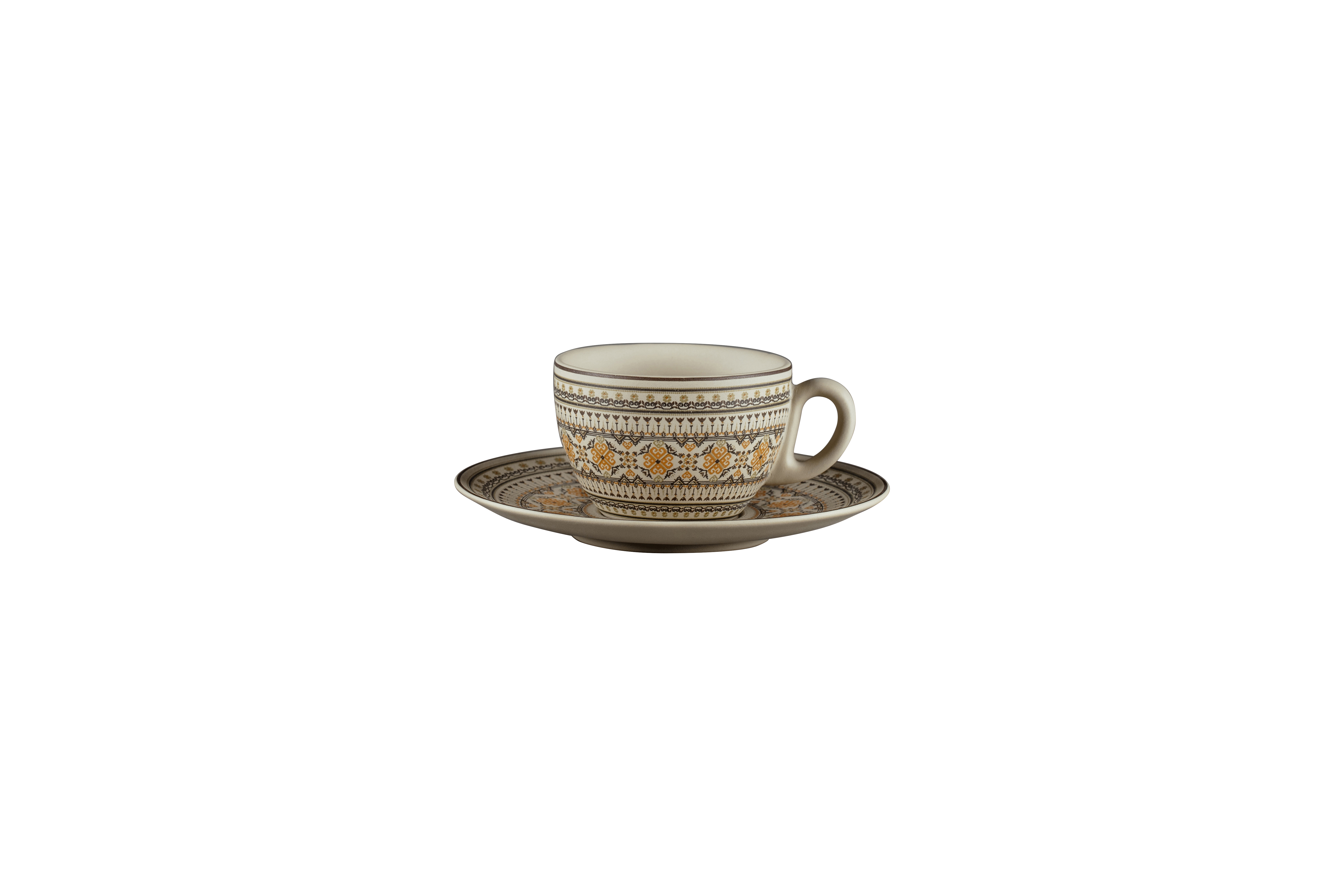 Milchkaffeeuntertasse Ø17cm H2cm ARGILA GENOA decorated grey