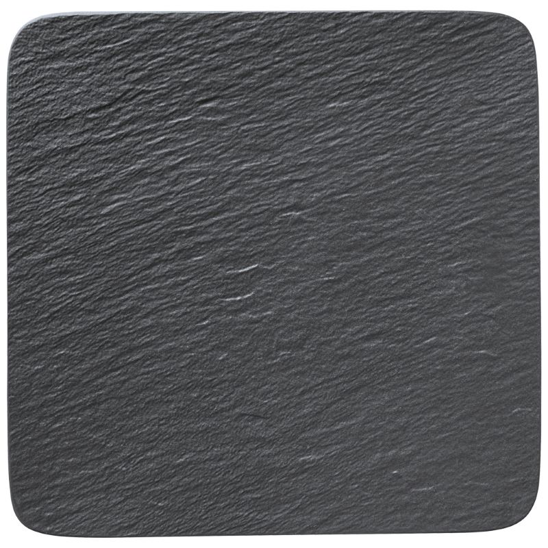 Teller flach 32x32cm THE ROCK black shale