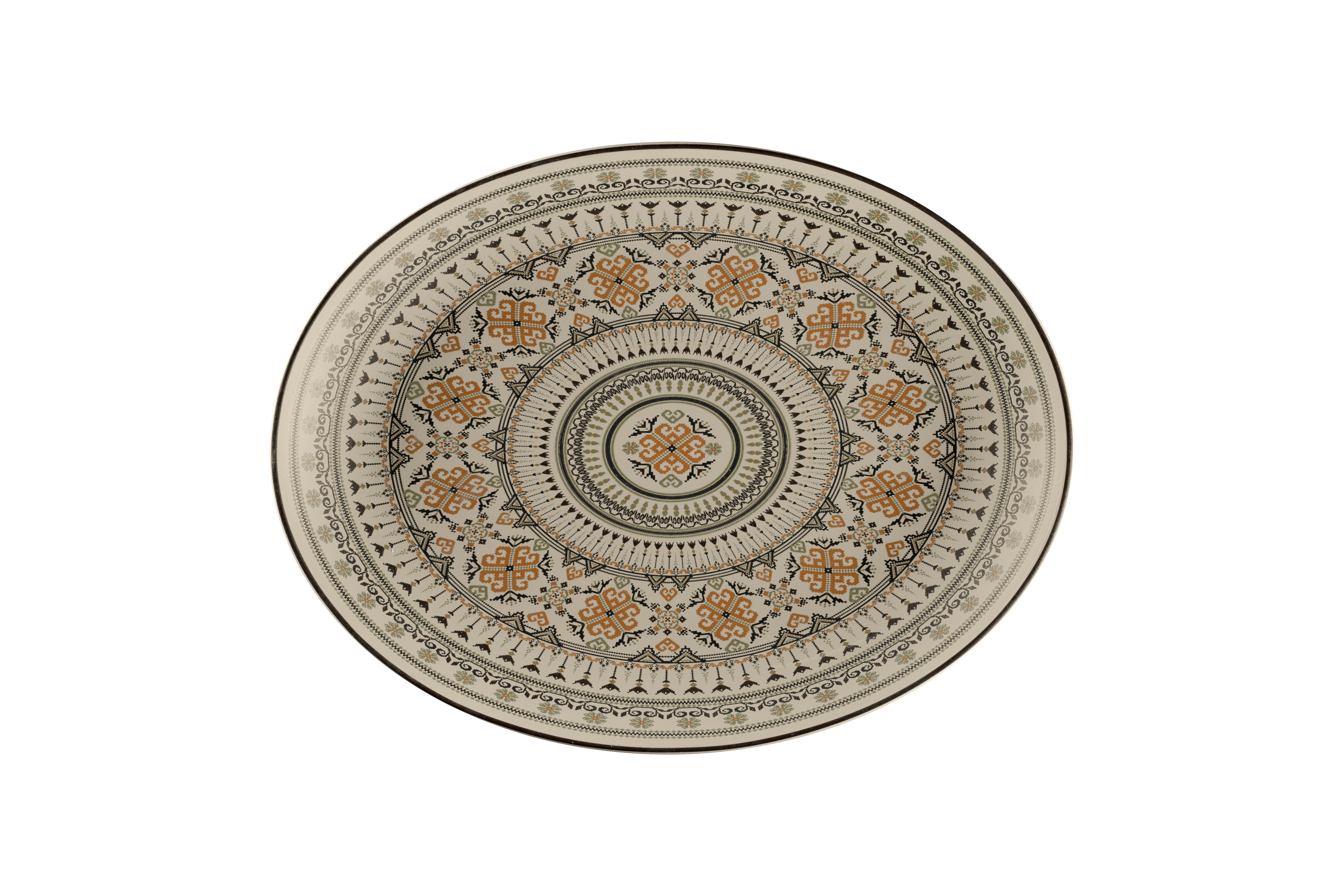 Platte oval 36x27x3,5cm ARGILA GENOA decorated grey