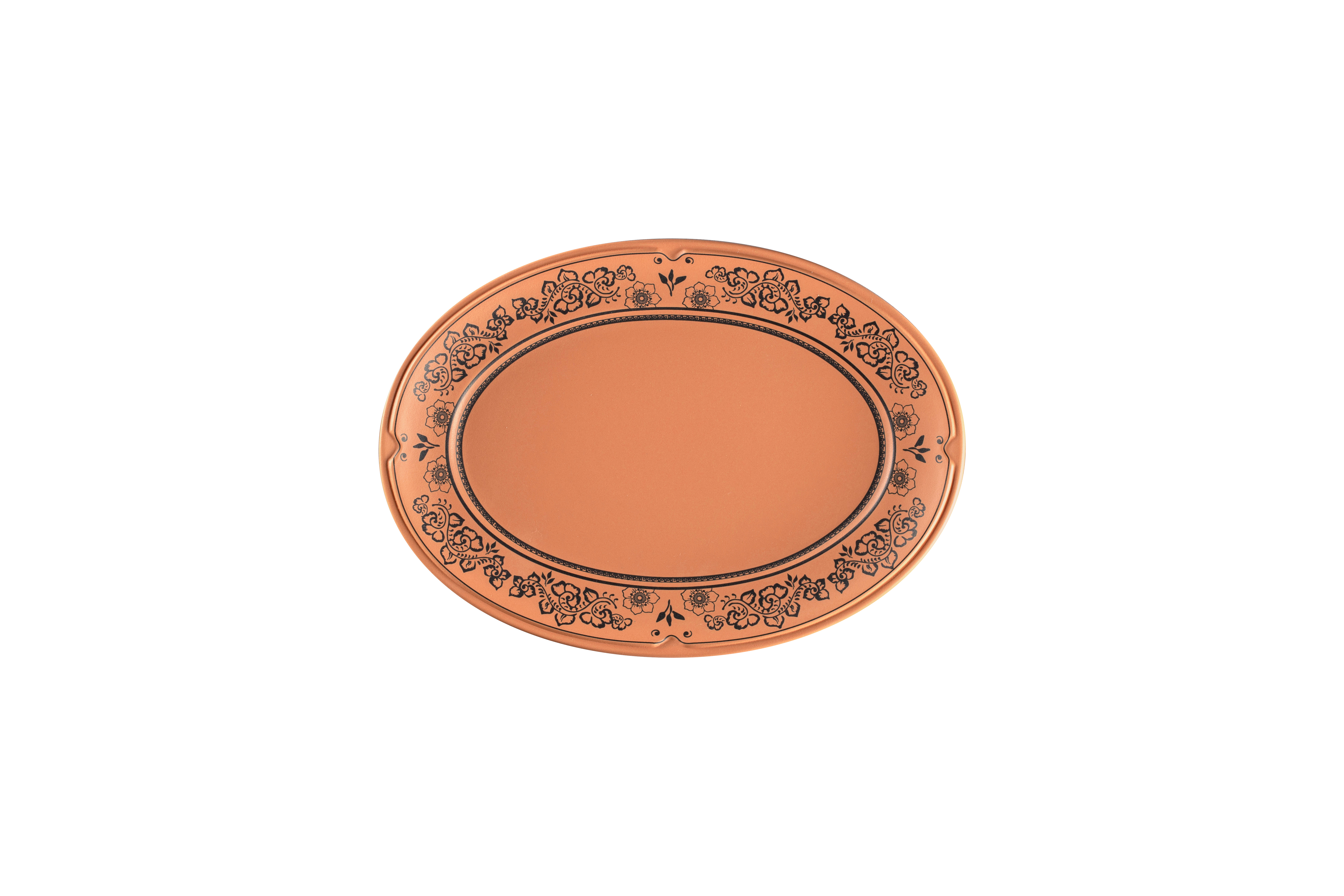 Teller oval 26x18,6x1,8cm TERO ALEXANDRIA decorated terracotta